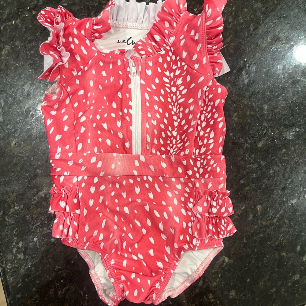 Pink Ruffled Baby Swimsuit